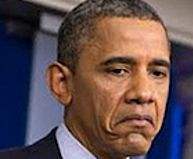President Obama mirroring the face of the average US taxpayer under his administration.